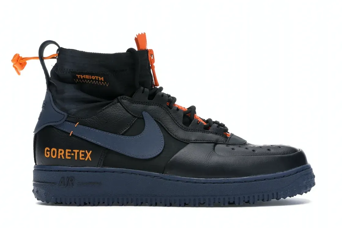 Фото № 1 с приближением к товару «‎Nike Air Force 1 Winter Gore-Tex Black Bright Ceramic Thunder Blue»