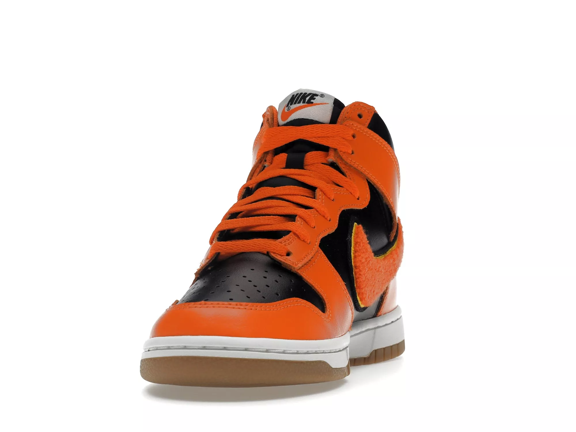 Фото № 2 с приближением к товару «‎Nike Dunk High University Chenille Swoosh Safty Orange»