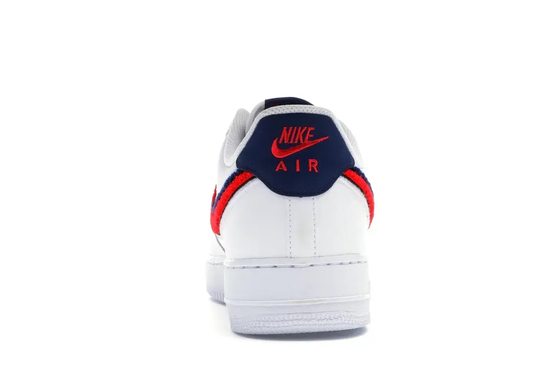 Фото № 4 с приближением к товару «‎Nike Air Force 1 Low 3D Chenille Swoosh White Red Blue»