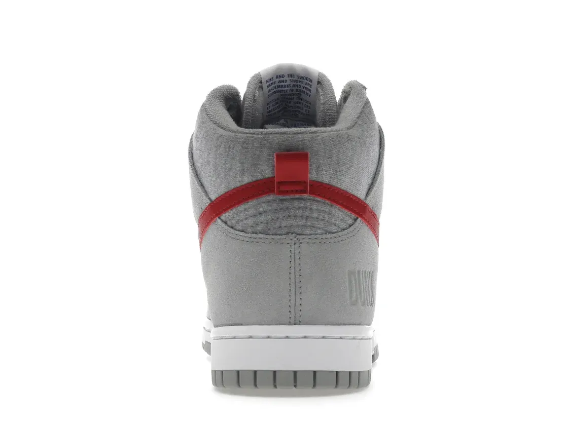 Фото № 4 с приближением к товару «‎Nike Dunk High Light Smoke Grey Gym Red»
