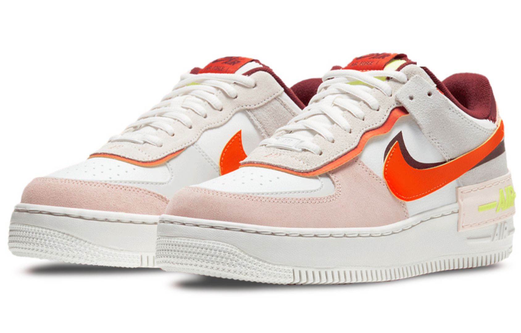 Фото № 3 с приближением к товару «‎Nike Air Force 1 Shadow Wmns WhiteOrangePink»
