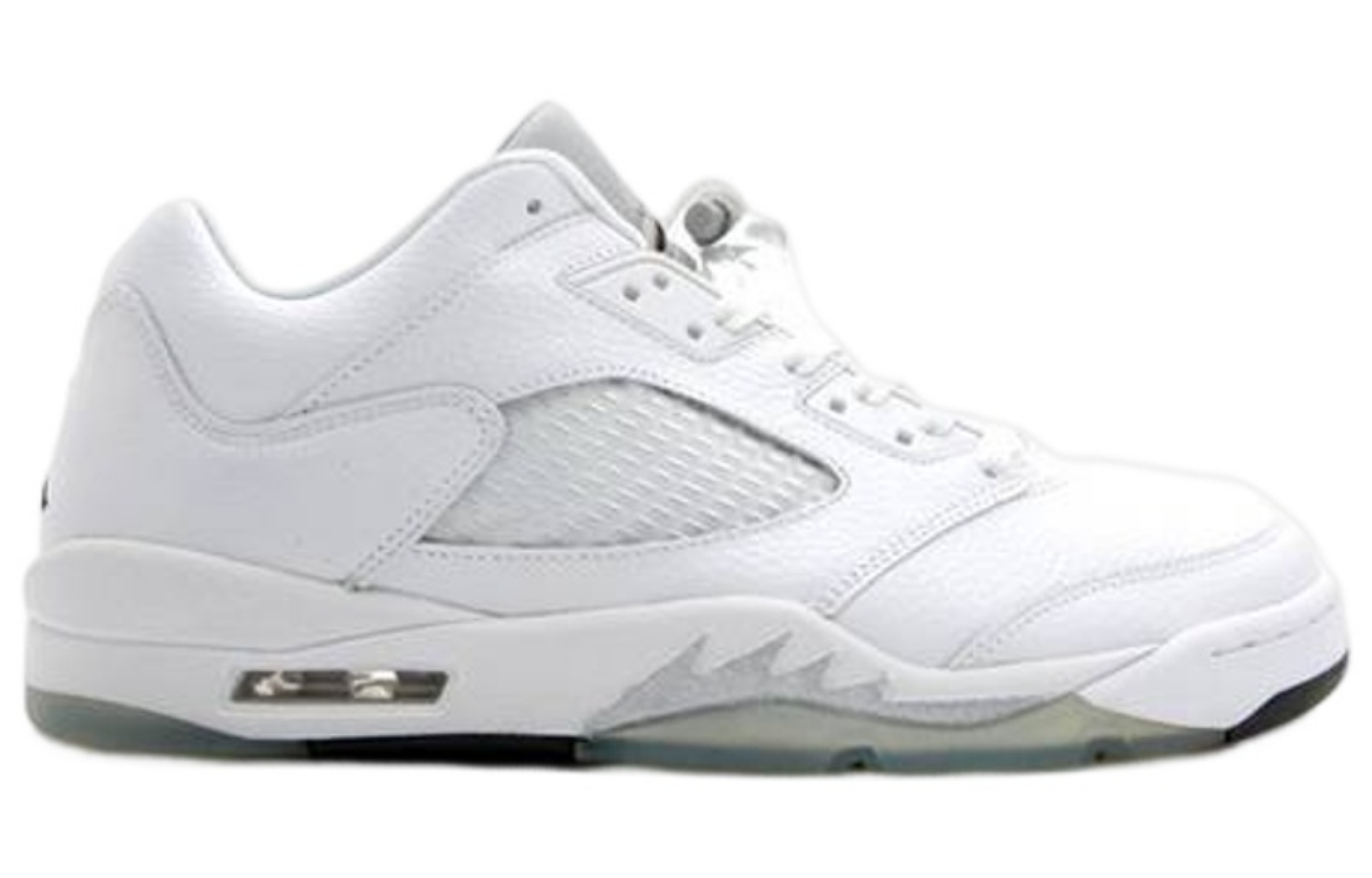 Фото № 2 с приближением к товару «‎Air Jordan Wmns Air Jordan 5 Retro Low 'Metallic White' 2006»
