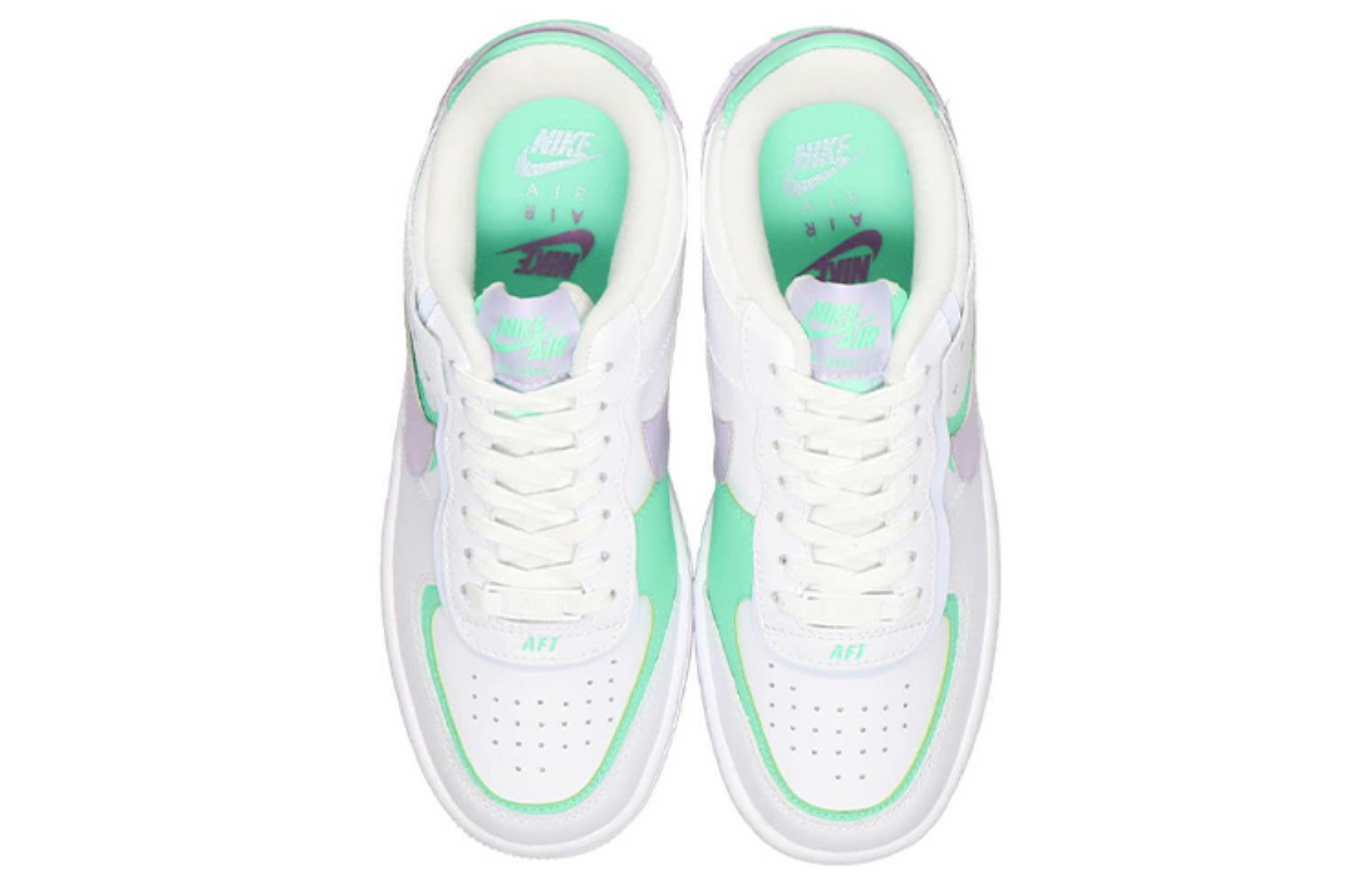 Фото № 4 с приближением к товару «‎Nike Air Force 1 Shadow "Infinite Lilac" Macaroon For Women WhiteGreenPurple»
