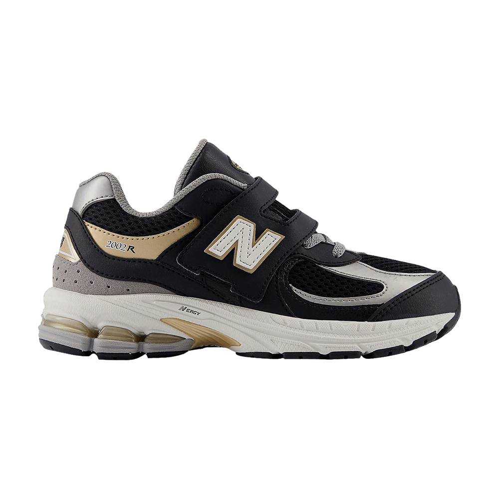 New Balance 2002R Hook & Loop Little Kid Wide Black Sea Salt Gold
