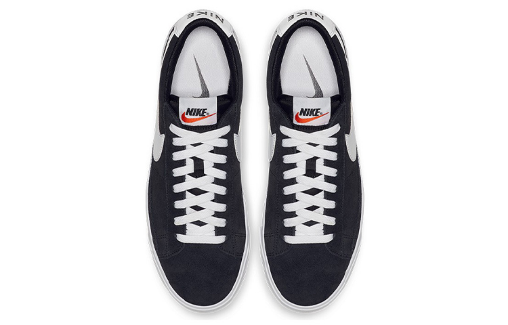 Фото № 4 с приближением к товару «‎Nike Blazer Low Prm Vntg Suede Skate Shoes Black White»