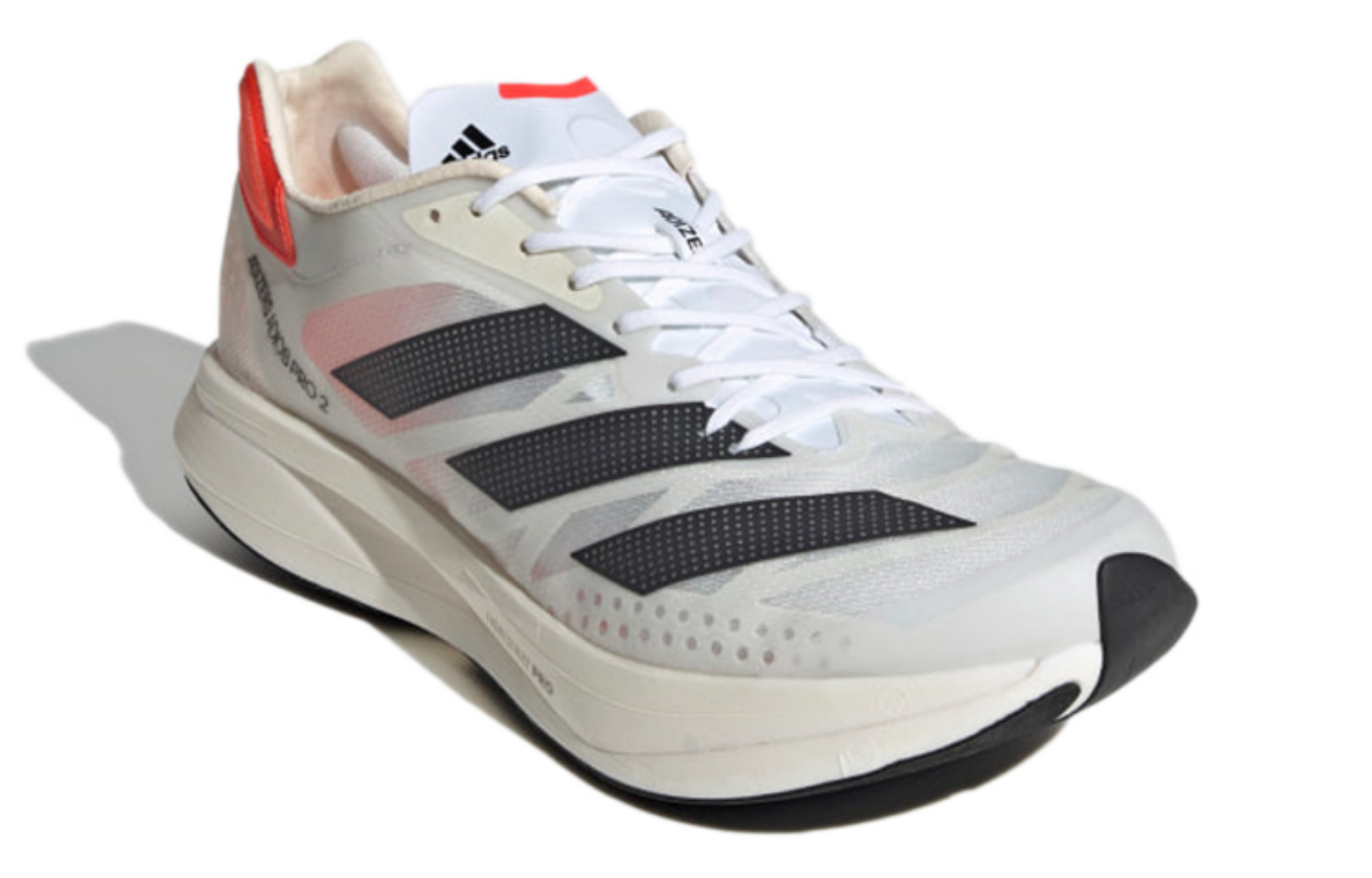 Фото № 3 с приближением к товару «‎ adidas Adizero Adios Pro 2 Running shoes Cloud WhiteCarbonSolar Red»