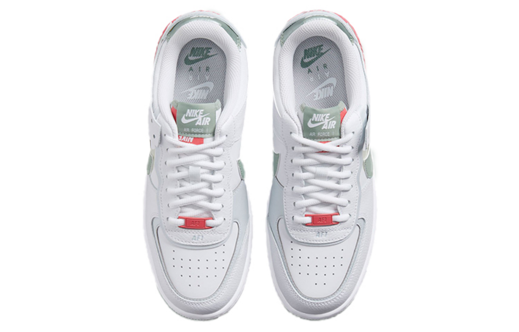 Фото № 4 с приближением к товару «‎Nike Air Force 1 Shadow WhiteGreenPink»