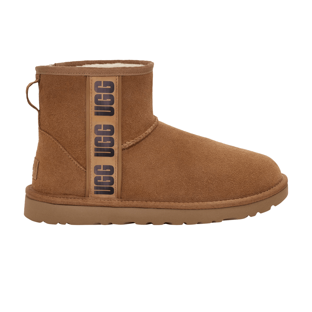 UGG Women's Classic Mini Side Logo II Suede Chestnut