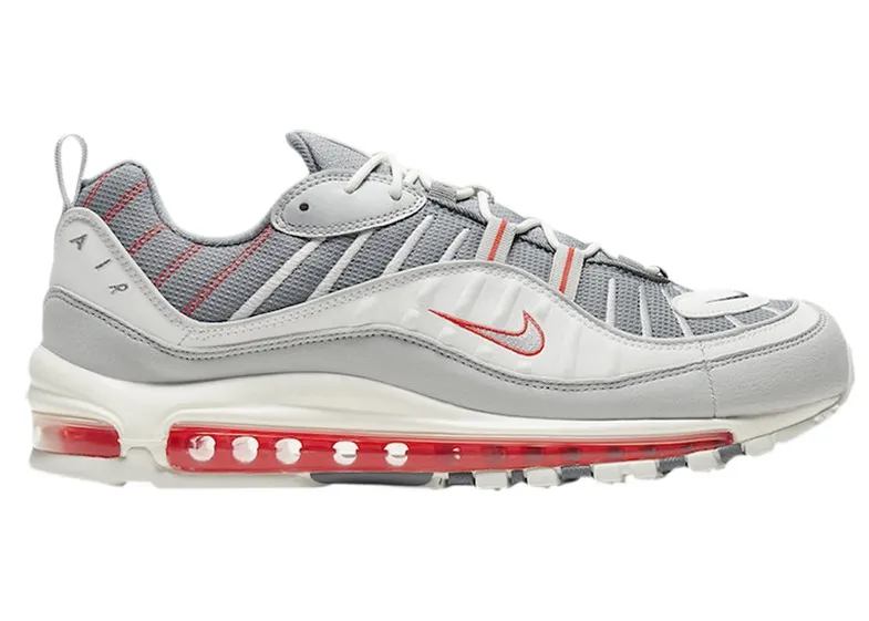 Фото № 1 с приближением к товару «‎Nike Air Max 98 Grey Sail Habanero Red»