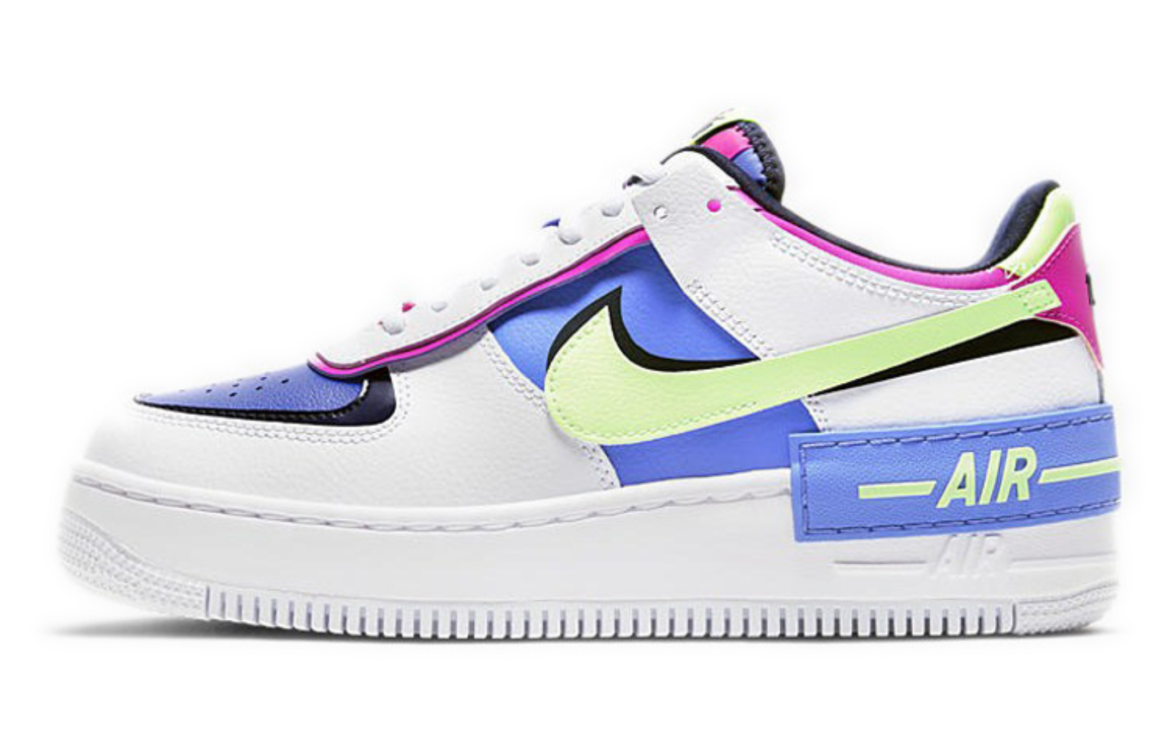 Фото № 1 с приближением к товару «‎Nike Air Force 1 Shadow Skate Shoes WhiteSapphire-Fire Pink-Barel»