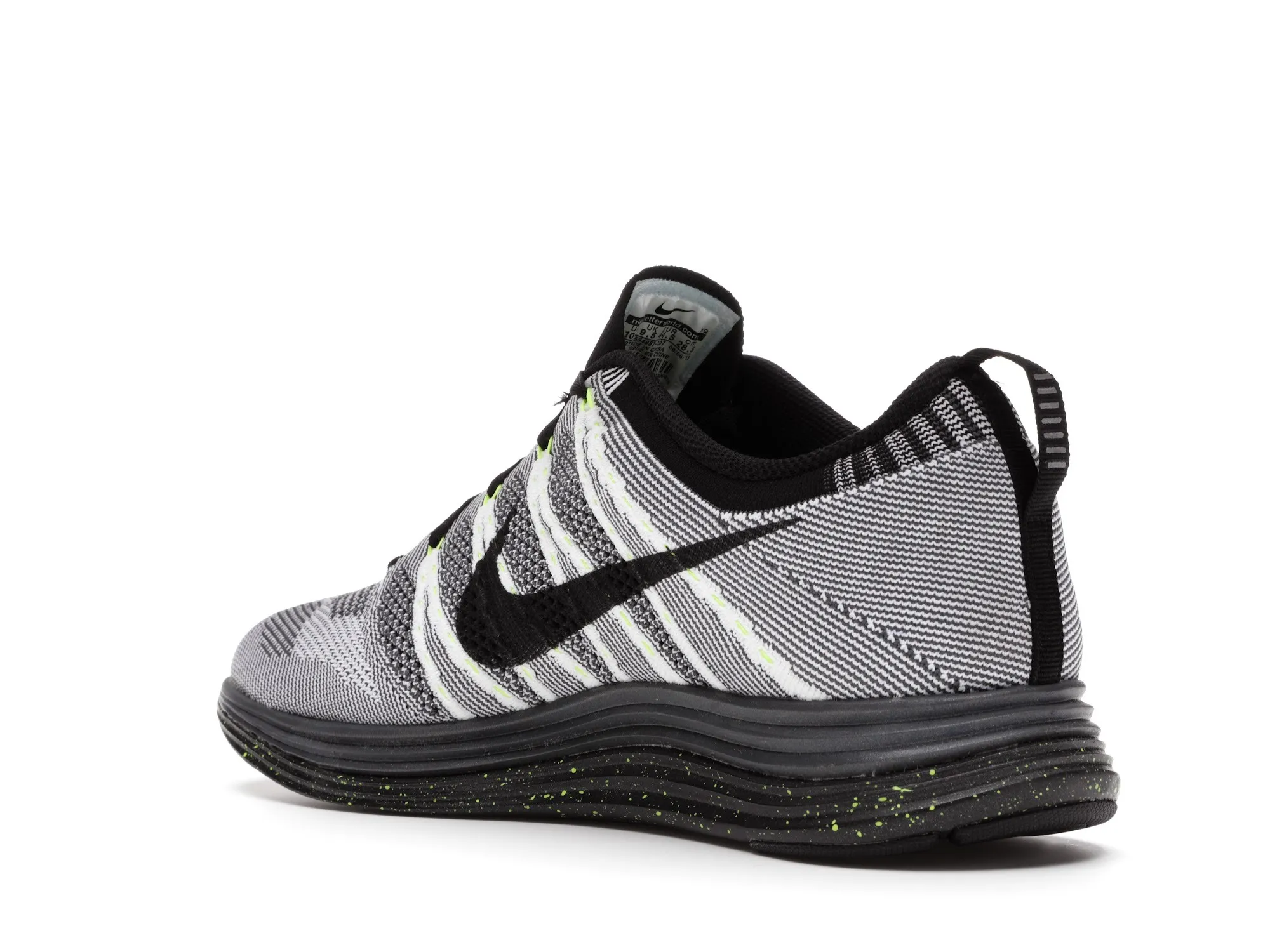 Фото № 6 с приближением к товару «‎Nike Flyknit Lunar1+ White Black Volt»