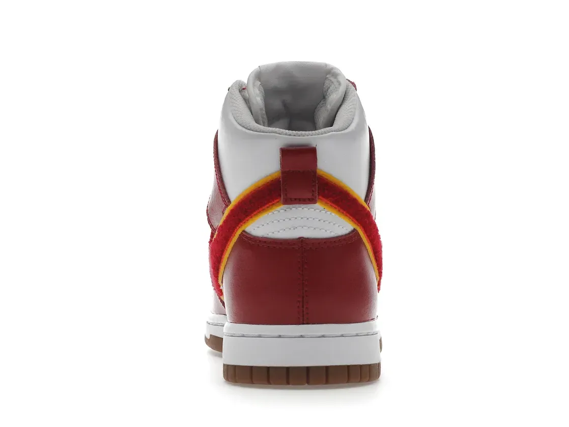 Фото № 4 с приближением к товару «‎Nike Dunk High Chenille Swoosh White Gym Red»