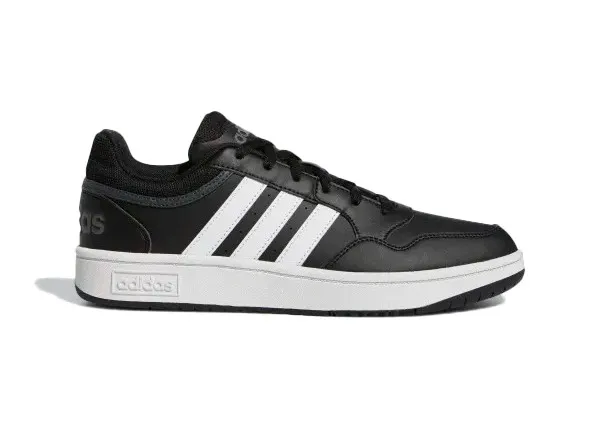 adidas Hoops 3.0 Low Black White Stripes