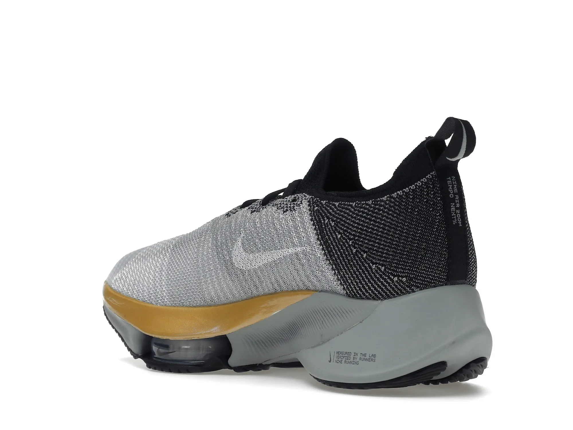 Фото № 5 с приближением к товару «‎Nike Air Zoom Tempo Next% Flyknit Wolf Grey Metallic Gold Coin»