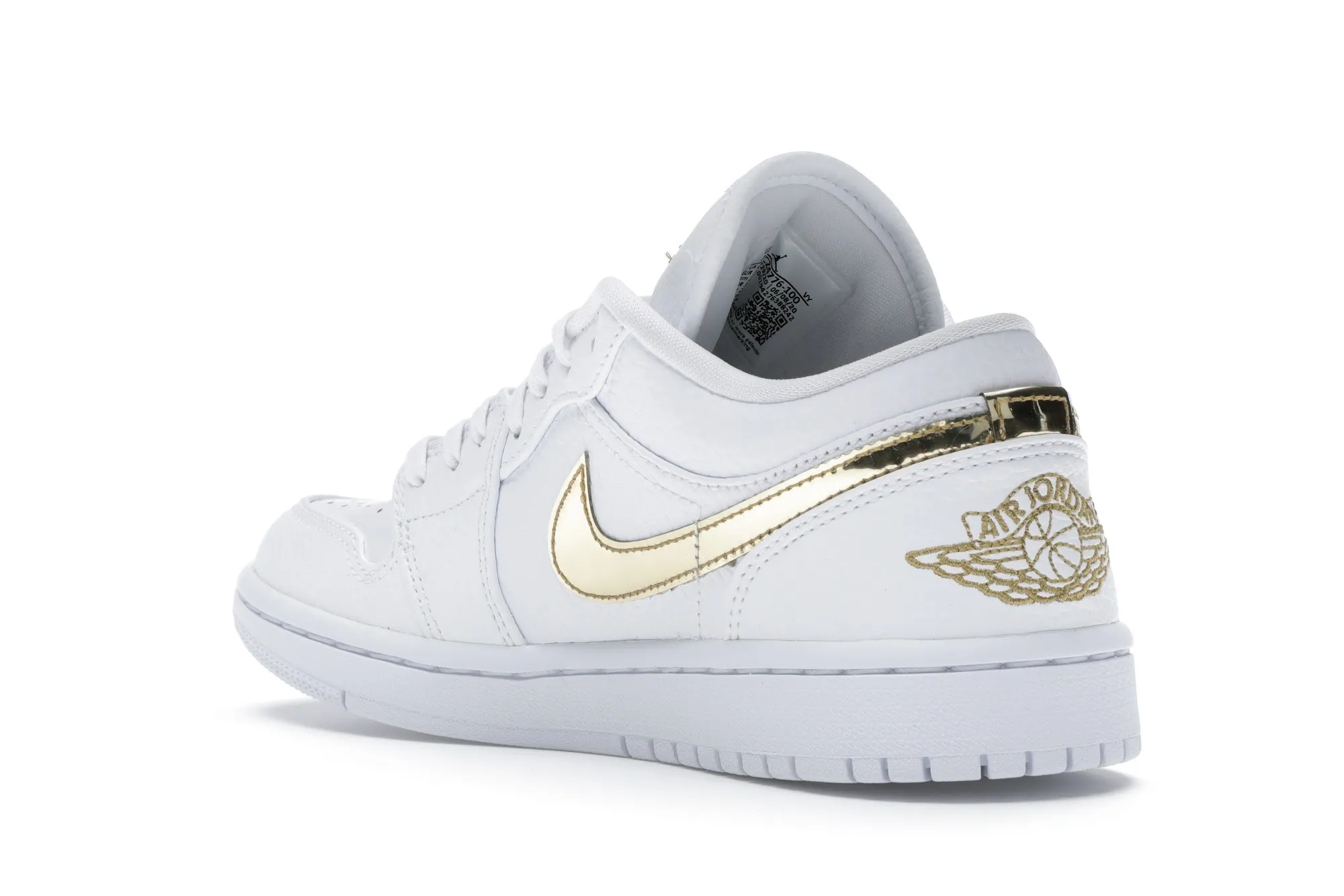 Фото № 5 с приближением к товару «‎Jordan 1 Low White Metallic Gold »
