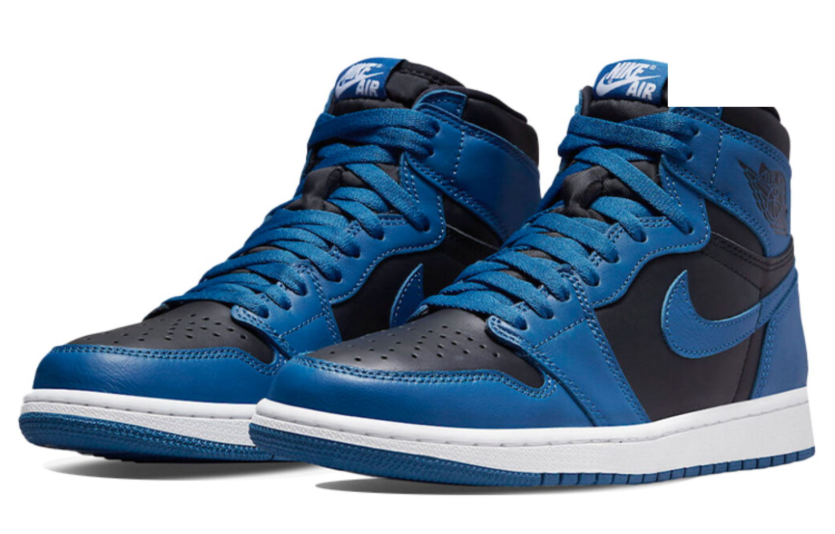 Фото № 3 с приближением к товару «‎Nike Air Jordan 1 High OG Vintage basketball shoes Dark Marina Blue»