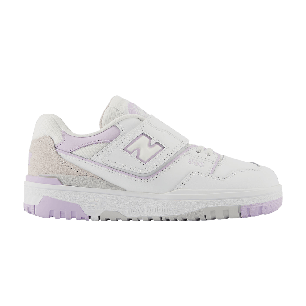 New Balance 550 Bungee Lace Top Strap Little Kid White Thistle