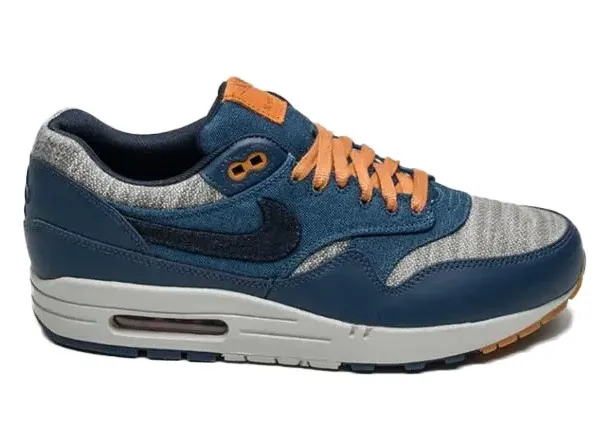 Фото № 1 с приближением к товару «‎Nike Air Max 1 Twill Midnight Navy Grey»