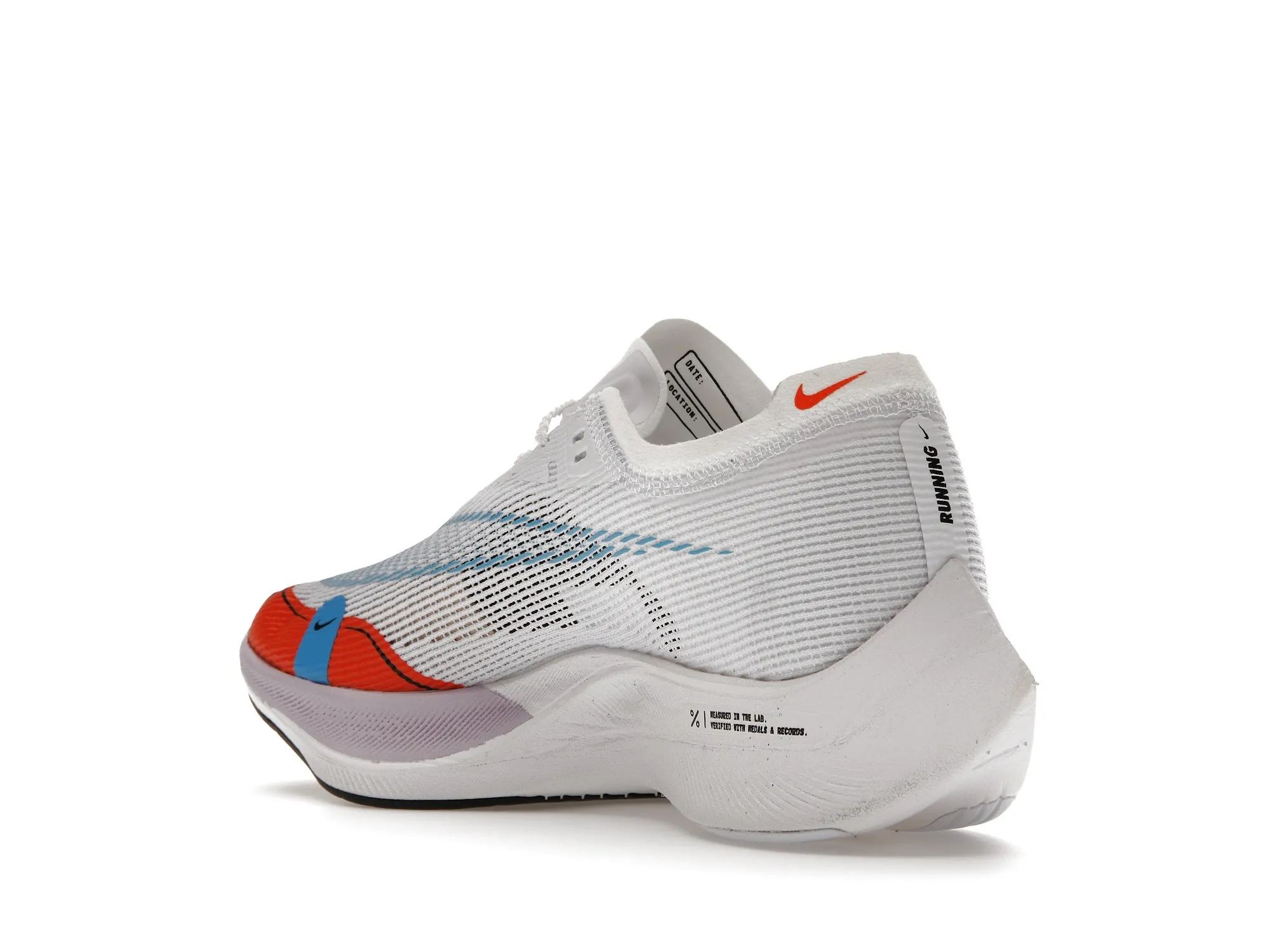 Фото № 6 с приближением к товару «‎Nike ZoomX Vaporfly Next% 2 White Laser Blue Rush Orange»