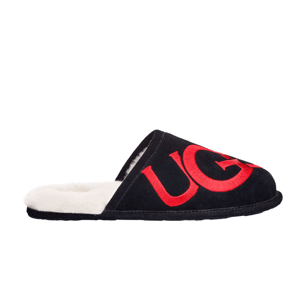UGG Scuff Slipper Logo - Black Red