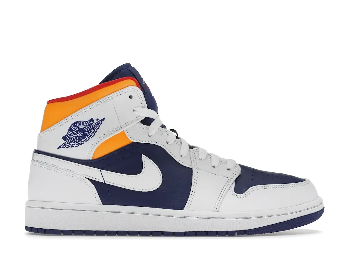 Фото № 1 с приближением к товару «‎Jordan 1 Mid Royal Blue Laser Orange»