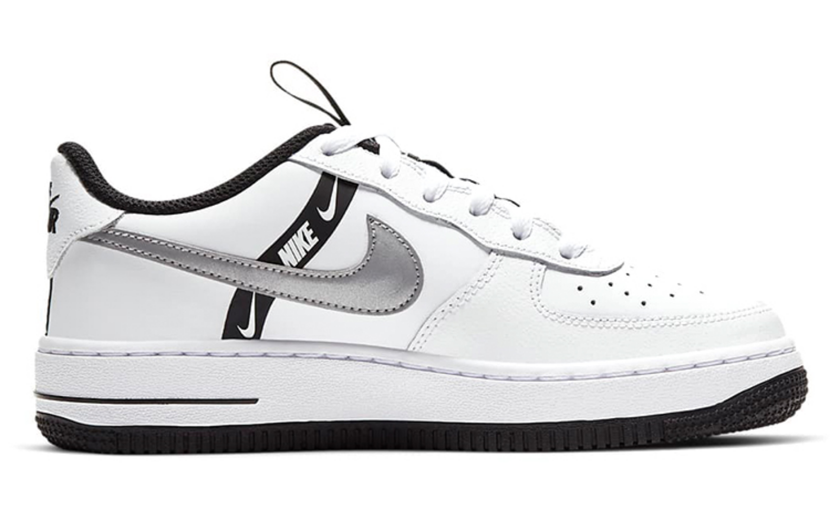 Фото № 2 с приближением к товару «‎Nike Air Force 1 Lv8(Gs) BlackWhite Gray»