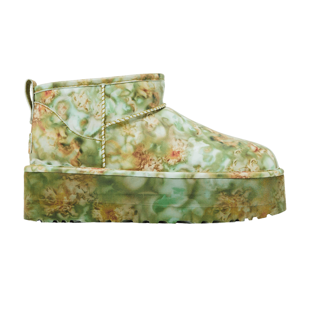 Collina Strada x UGG Classic Ultra Mini Platform Boot Green Floral