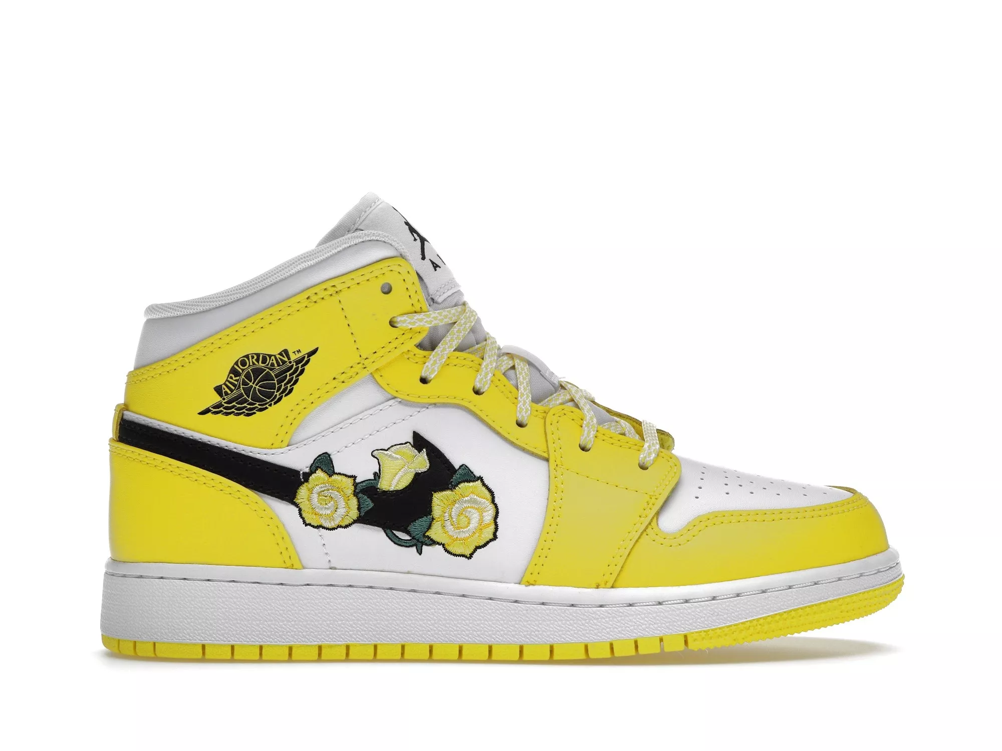 Фото № 1 с приближением к товару «‎Jordan 1 Mid Dynamic Yellow Floral »
