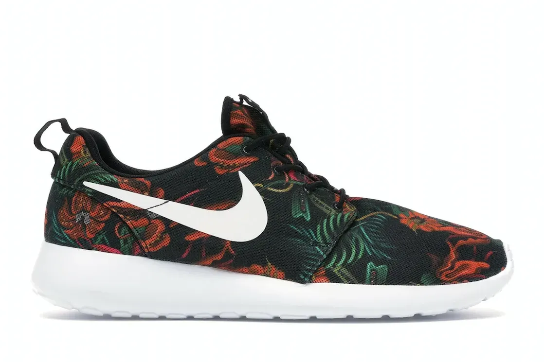 Фото № 1 с приближением к товару «‎Nike Roshe Run Floral Print Total Orange»