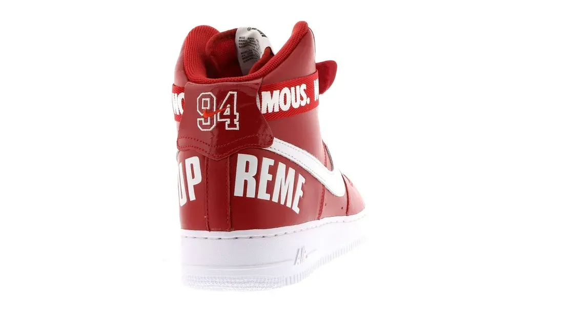 Фото № 4 с приближением к товару «‎Nike Air Force 1 High Supreme World Famous Red»