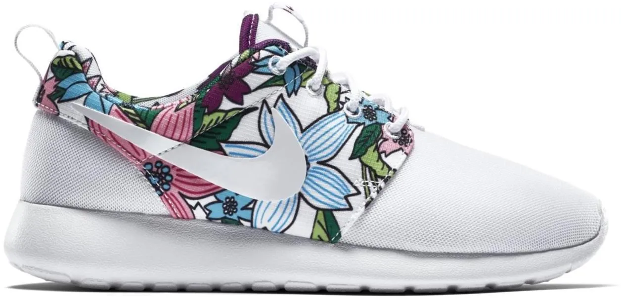 Фото № 1 с приближением к товару «‎Nike Roshe Run White Floral Aloha »