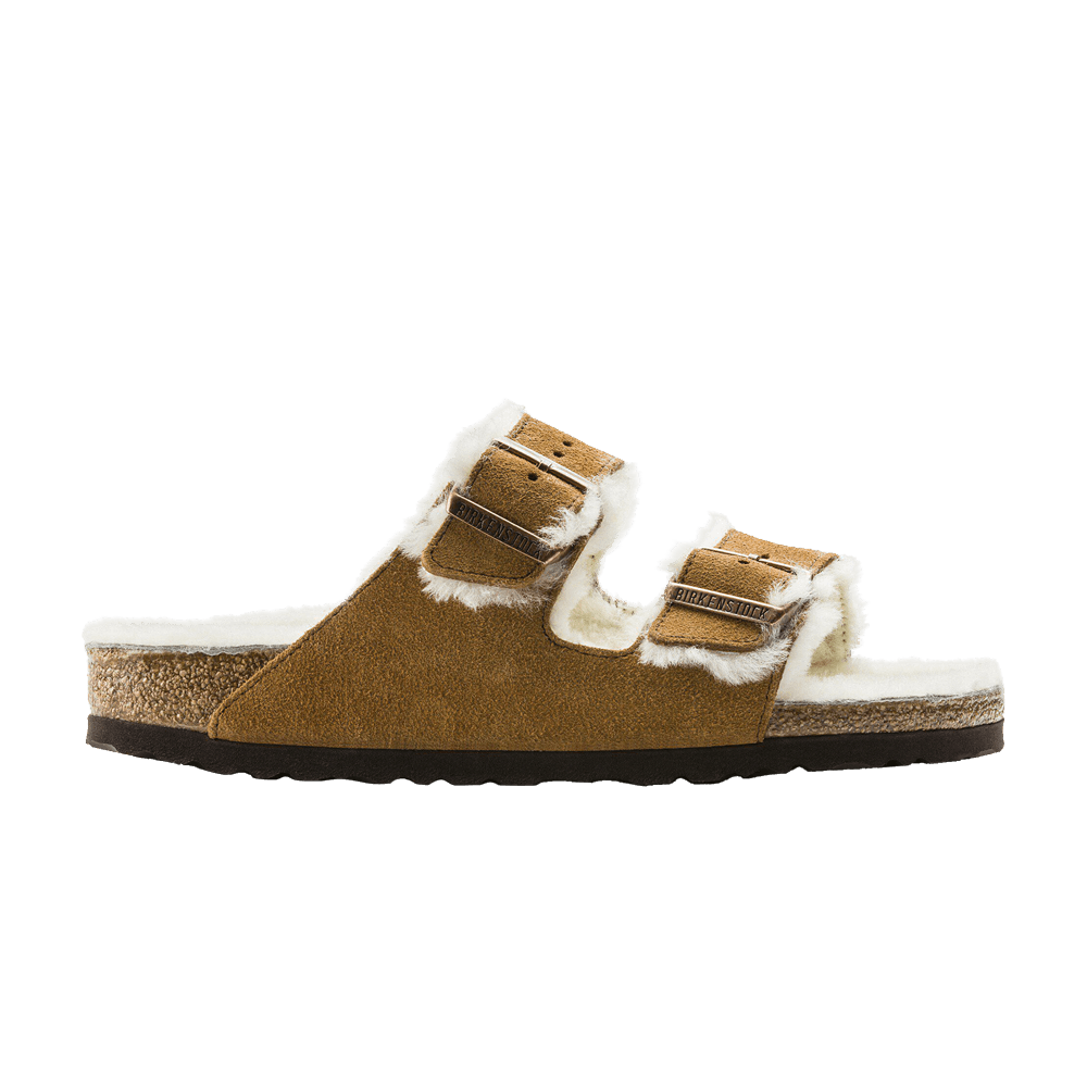 Birkenstock Arizona Shearling Suede Leather Narrow Mink