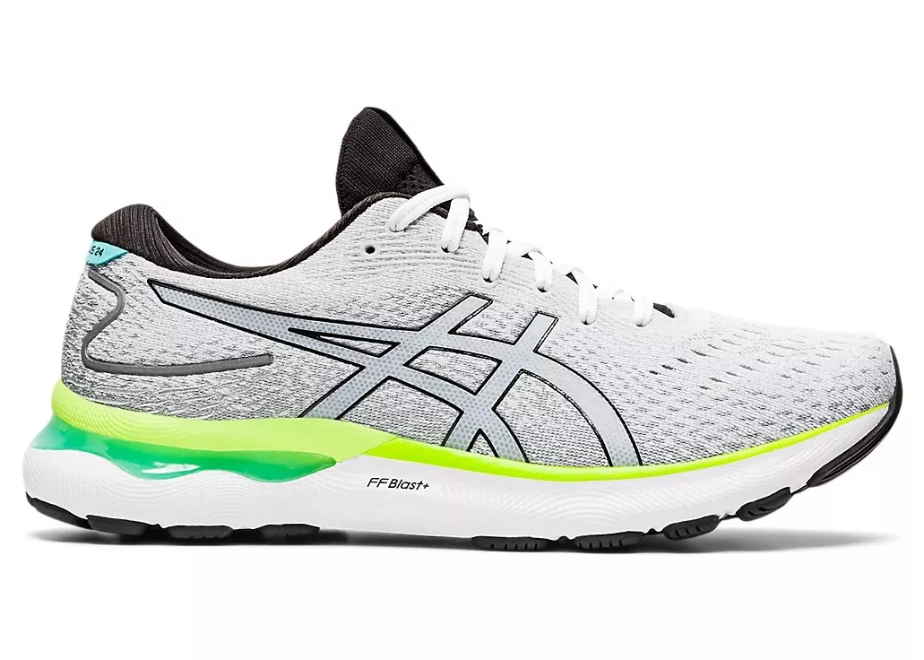 Фото № 1 с приближением к товару «‎ASICS Gel-Nimbus 24 White Black Lime Green»