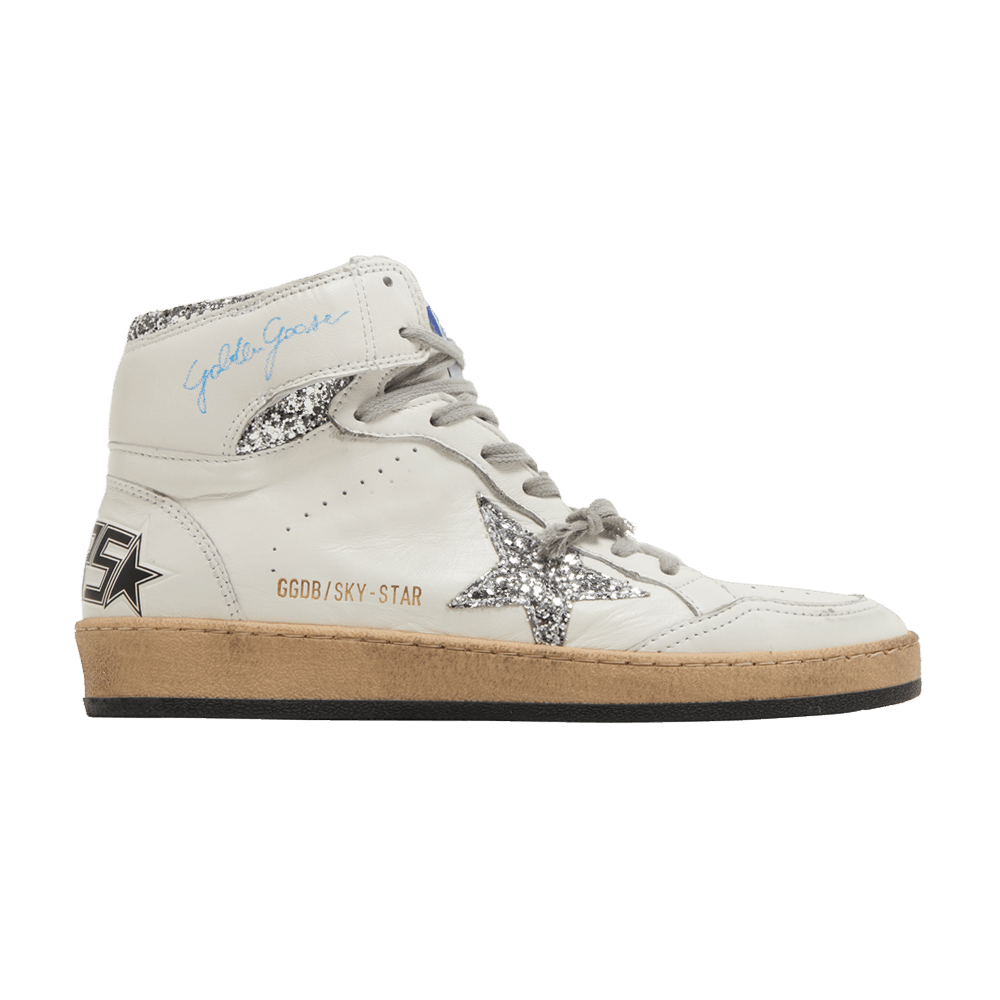 Golden Goose Women's Sky Star White Silver Glitter