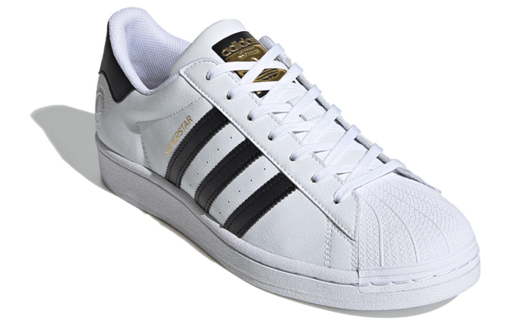 Фото № 4 с приближением к товару «‎adidas originals Superstar Vegan BlackWhiteGold»