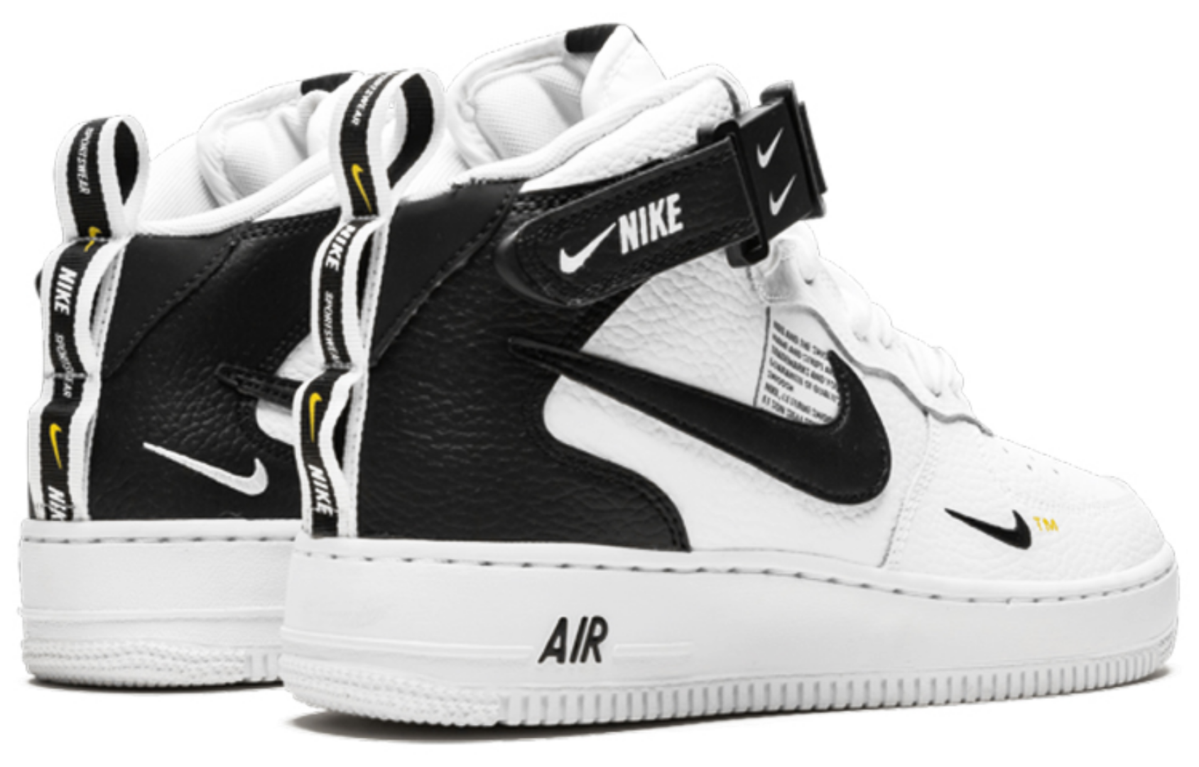 Фото № 4 с приближением к товару «‎Nike Air Force 1 Mid LV8 White Black»
