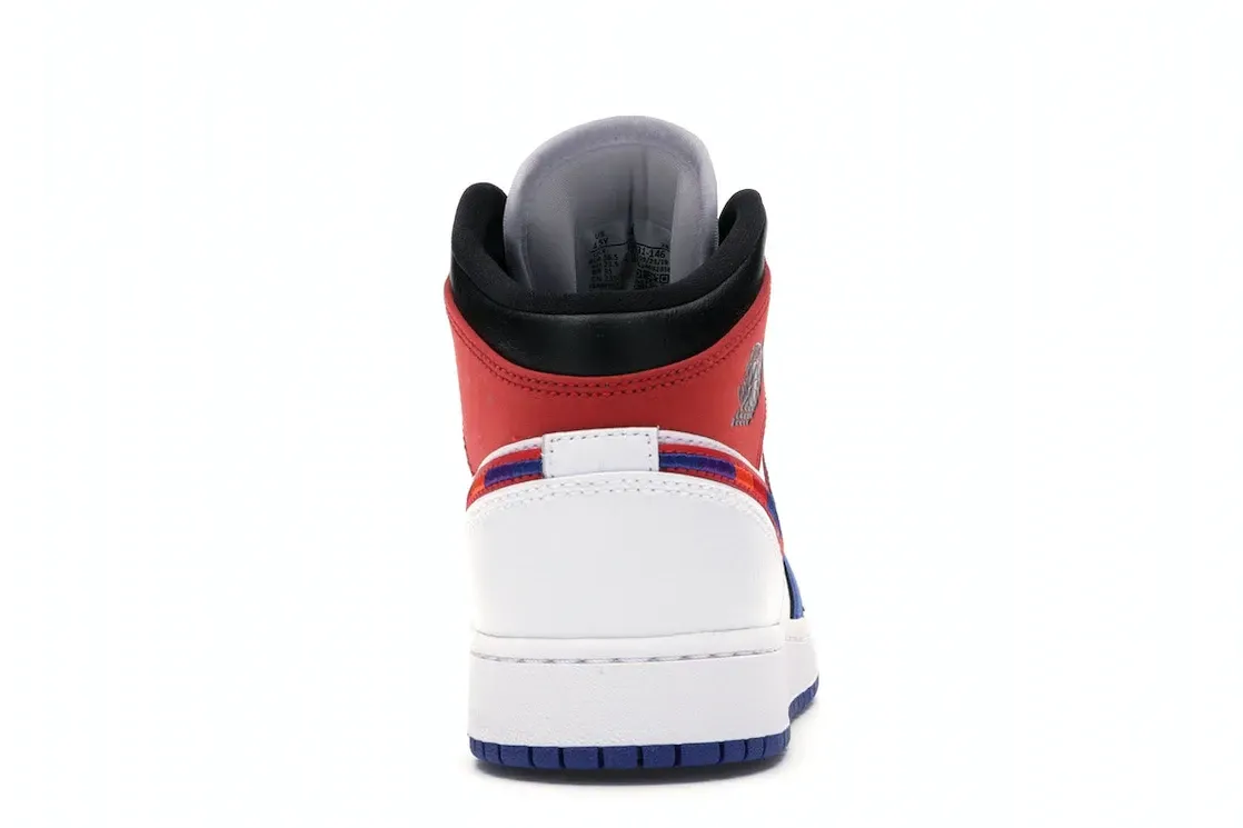 Фото № 4 с приближением к товару «‎Jordan 1 Mid Rush Blue University Red »
