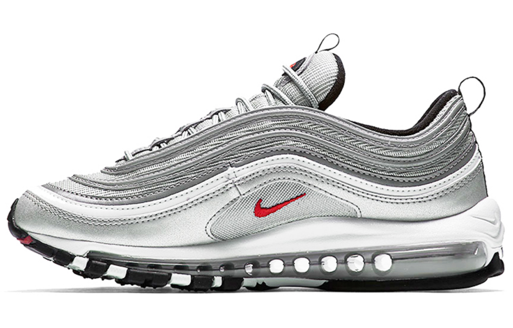 Фото № 1 с приближением к товару «‎ Nike Air Max 97 Running shoes Metallic SilverVarsity RedWhiteBlack»