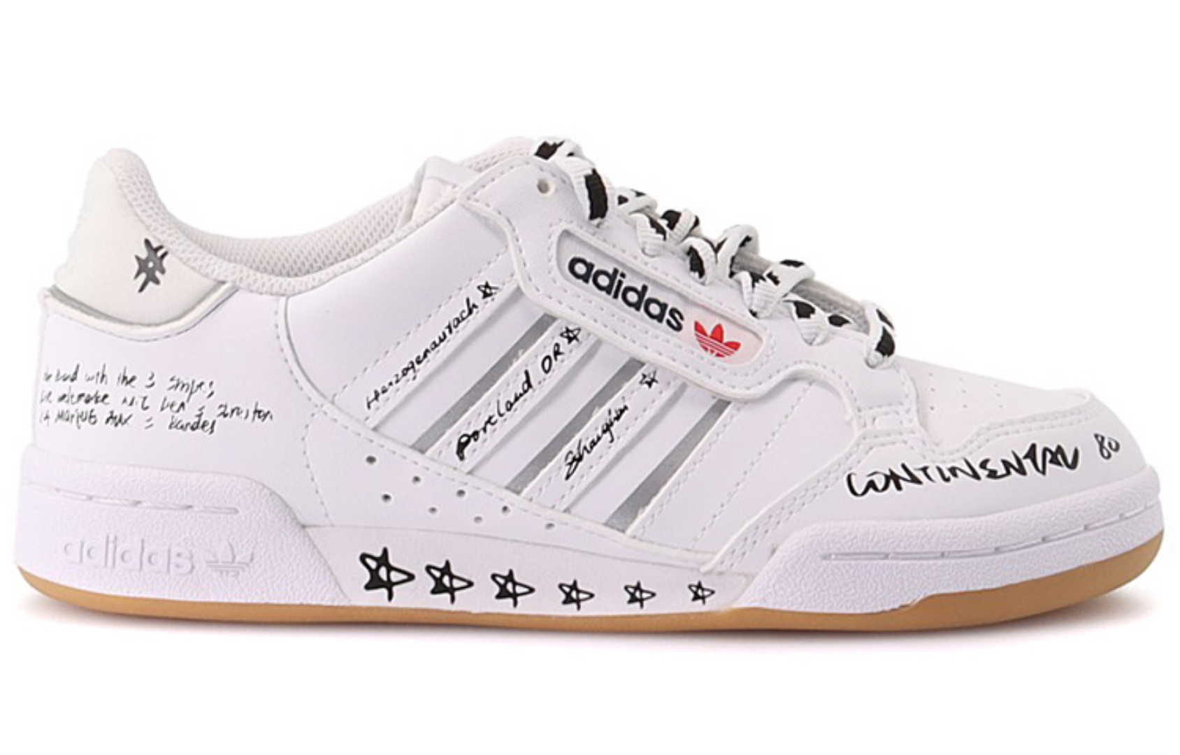 Фото № 2 с приближением к товару «‎Adidas Originals Continental 80 Skate Shoes WhiteBlackRed»