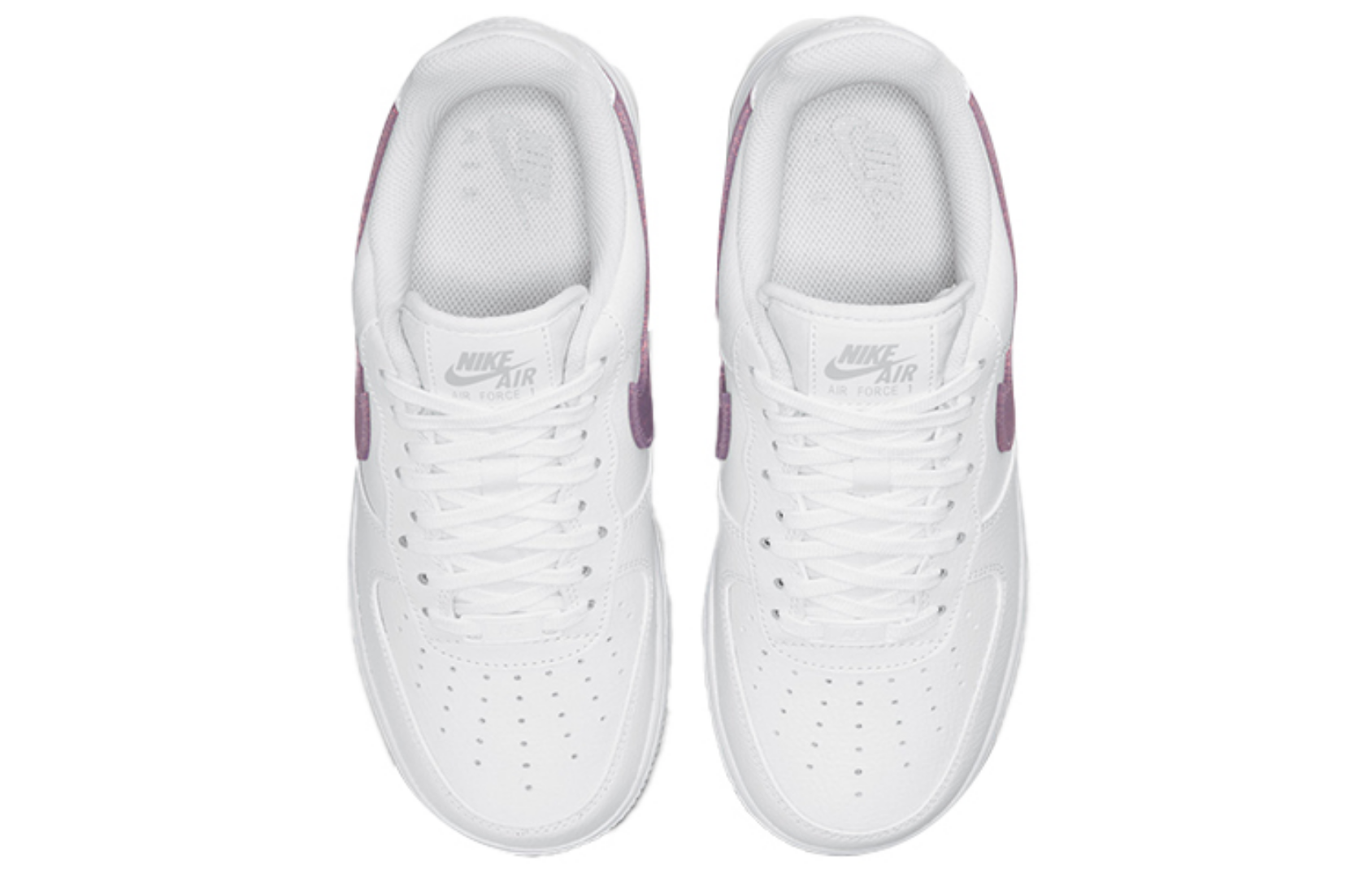 Фото № 4 с приближением к товару «‎Nike Air Force 1 Low "Glitter Swoosh" Low-Top Sneakers WhitePurple»