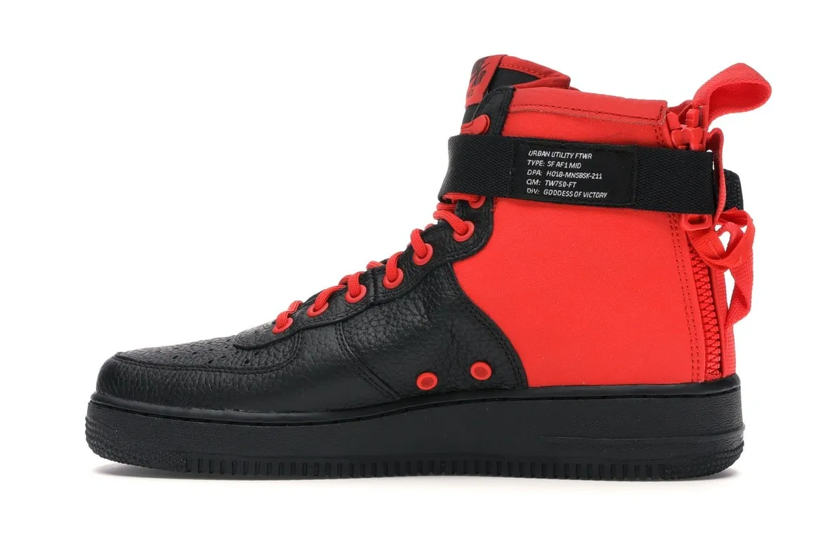 Sf air force 1 mid habanero sale red black