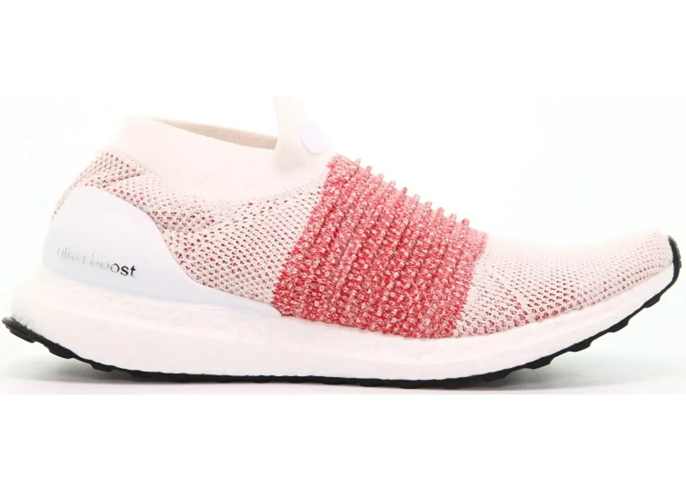 adidas Ultra Boost Laceless White Scarlet