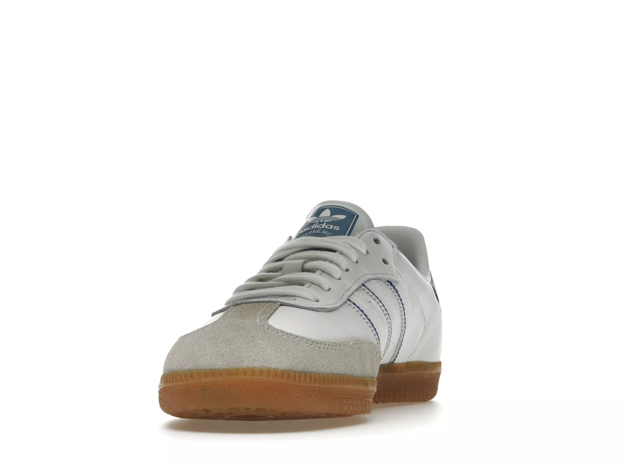 Фото № 3 с приближением к товару «‎adidas Samba Leather Cloud White Lucid Blue»