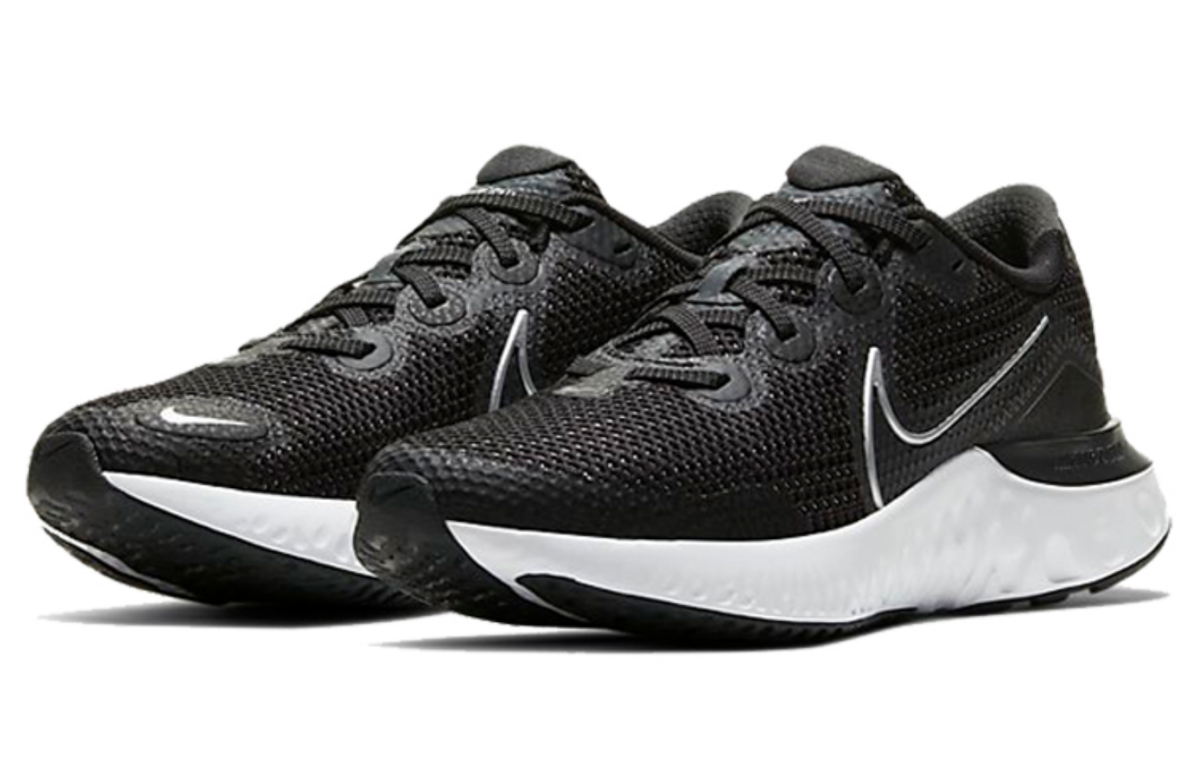 Фото № 3 с приближением к товару «‎Nike Renew Run GS 'Black Metallic Silver'»