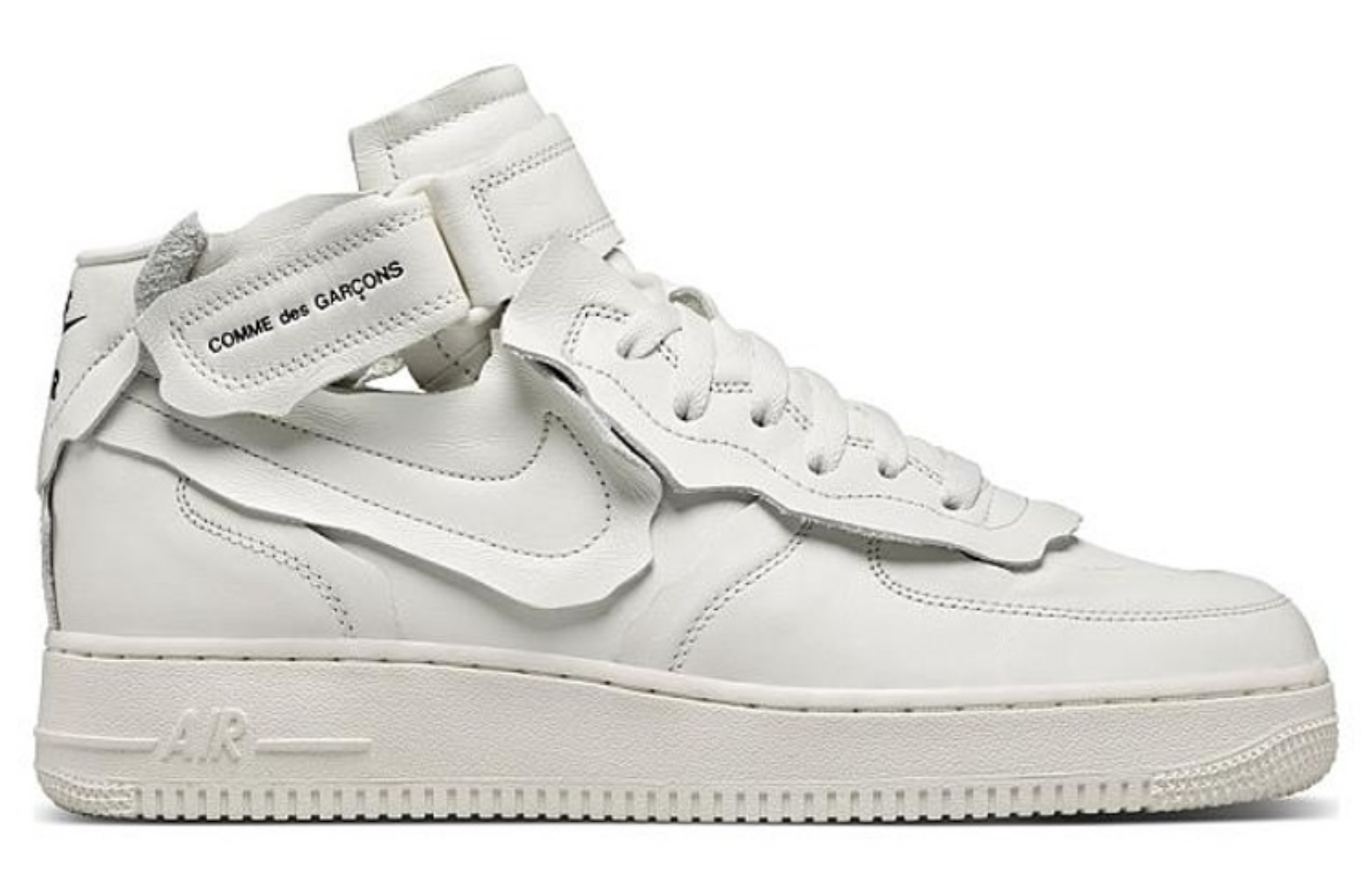 Фото № 2 с приближением к товару «‎CDG x Nike Air Force 1 Mid White»