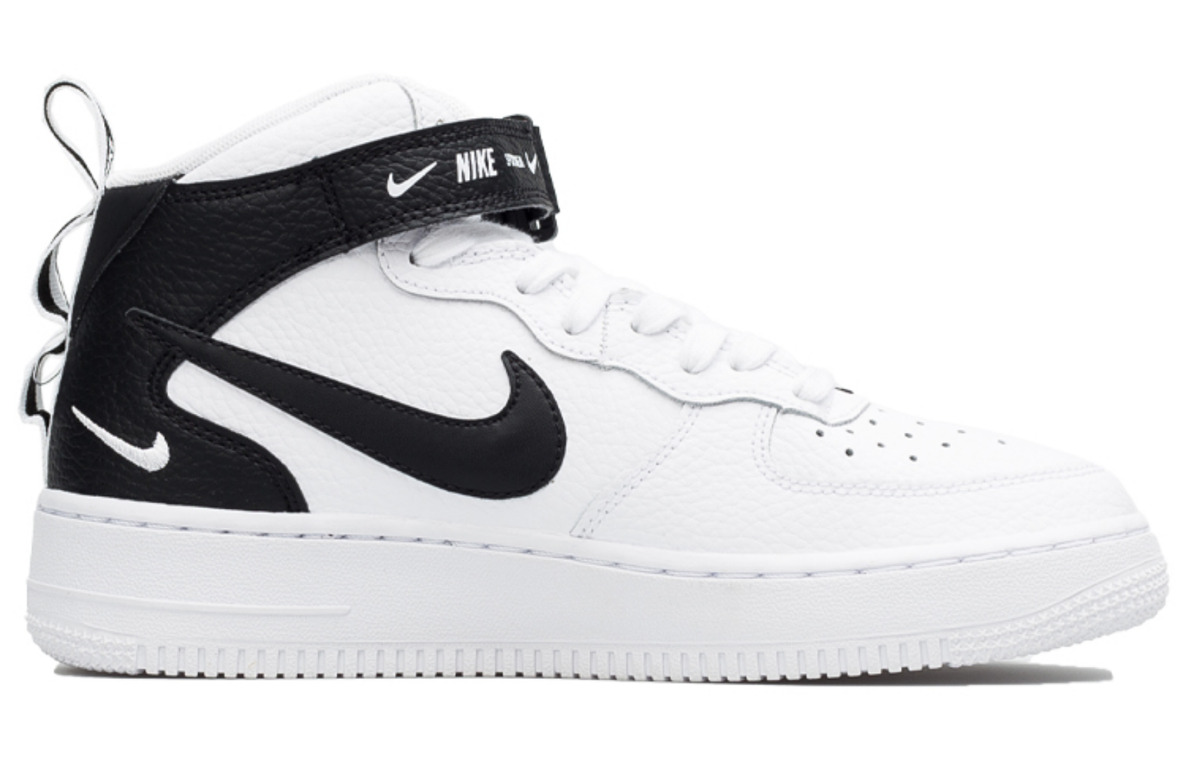 Фото № 2 с приближением к товару «‎Nike Air Force 1 Mid LV8 White Black»