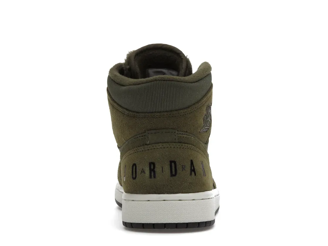 Фото № 4 с приближением к товару «‎Jordan 1 Mid Olive Canvas (2018)»