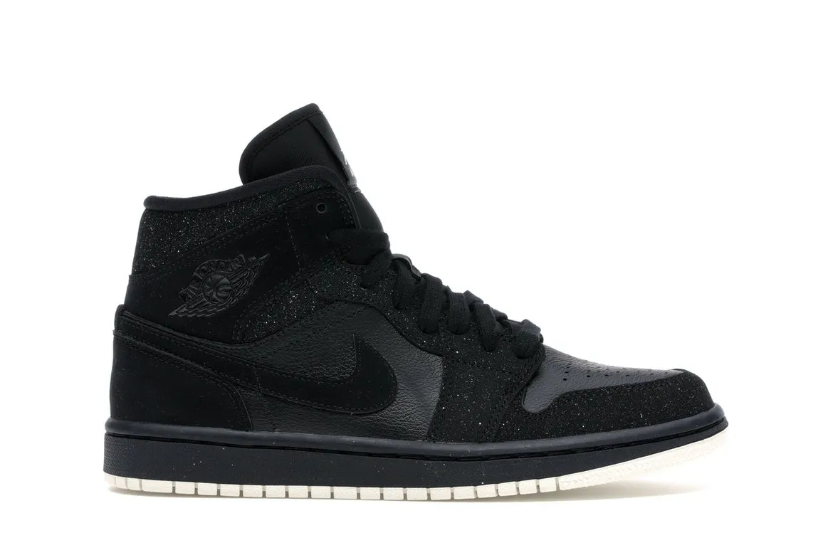 Фото № 1 с приближением к товару «‎Jordan 1 Mid Glitter Black »