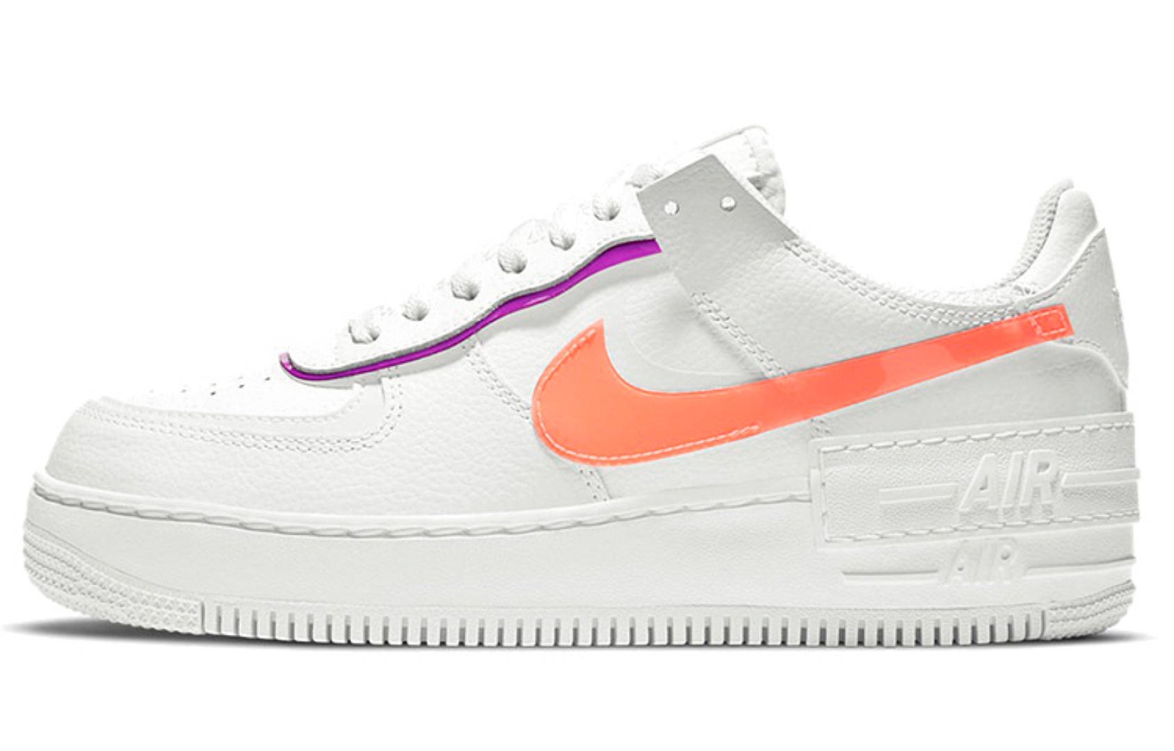 Фото № 1 с приближением к товару «‎Nike Air Force 1 Shadow Swoosh WhiteOrangePink»