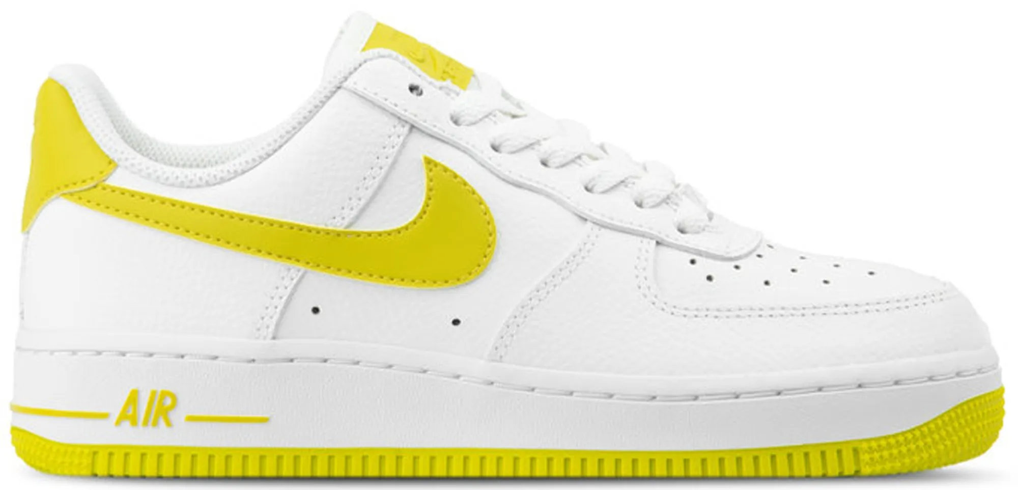 Фото № 1 с приближением к товару «‎Nike Air Force 1 Low Patent White Bright Citron »